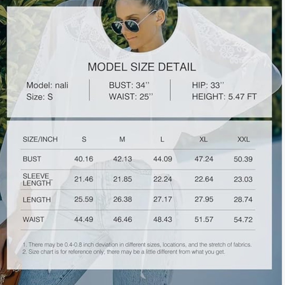 Womens White Vneck Crochet Lace accent blouse various sizes NWT - Picture 6 of 6